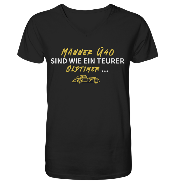 "Männer Ü40 sind wie ein teurer Oldtimer ..." - V-Neck Herren Shirt