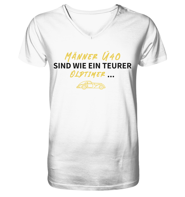 "Männer Ü40 sind wie ein teurer Oldtimer ..." - V-Neck Herren Shirt